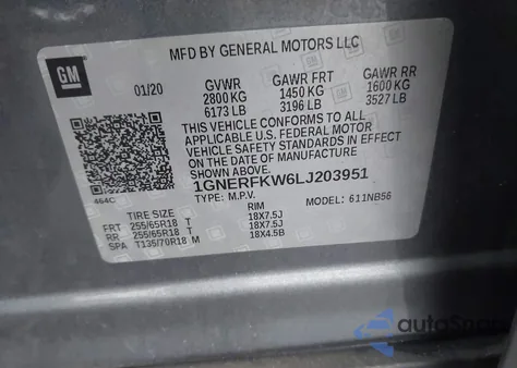 2020 Chevrolet Traverse Fwd Ls from USA, damaged, VIN 1GNERFKW6LJ203951